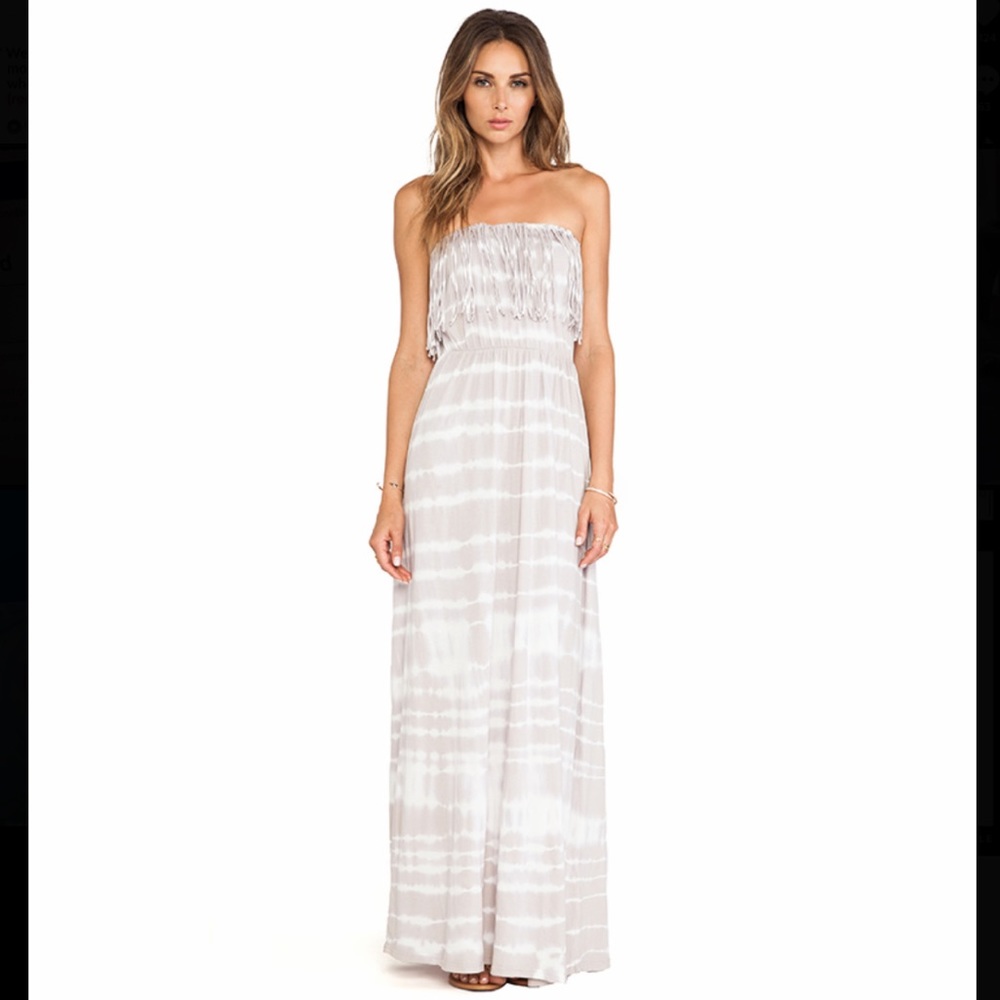 Strapless Maxi Fringe Dress